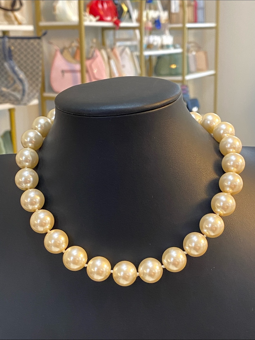 Sterling silver Classic Cream Pearl Necklace - Elegant Women’s Jewelry